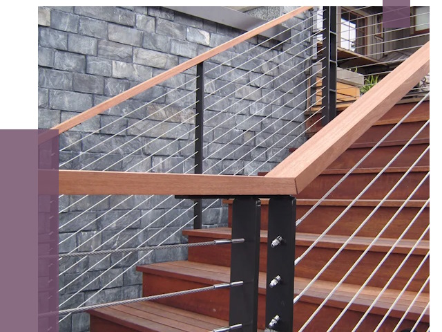 Тросовые перила под ключ в Березниках от 7827 руб.