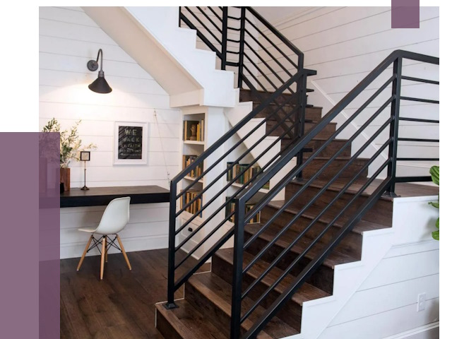 Перила для лестницы в доме в Березниках от 7467 руб. — ПРОЛЁТ-Брз