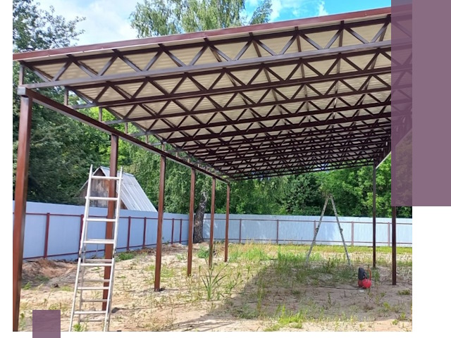 Односкатные навесы под ключ в Березниках — изготовление и монтаж