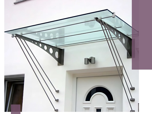 Козырьки над входом под ключ в Березниках — изготовление и монтаж
