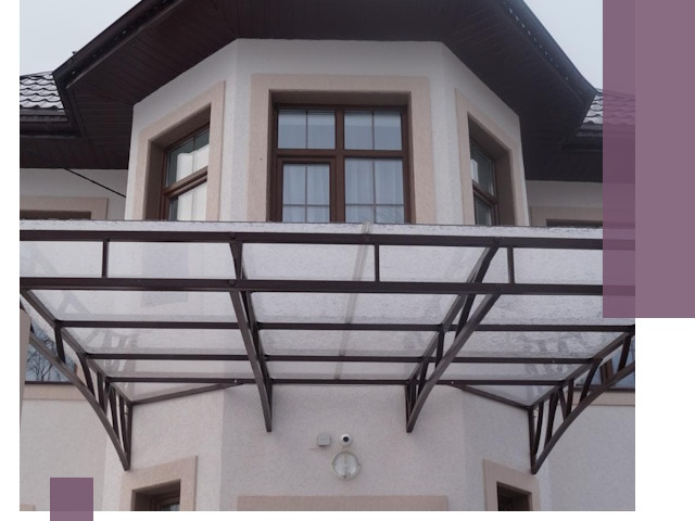 Козырьки из поликарбоната под ключ в Березниках