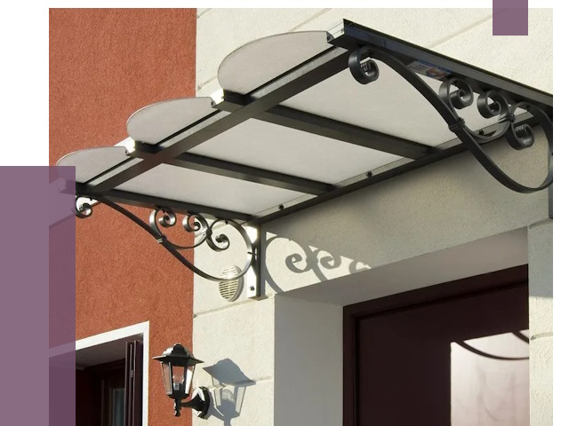 Односкатные козырьки в Березниках от 8445 руб.  | ПРОЛЁТ-Брз