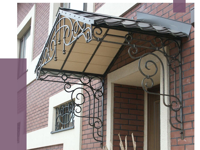 Двускатные козырьки в Березниках под ключ от 12874 руб.