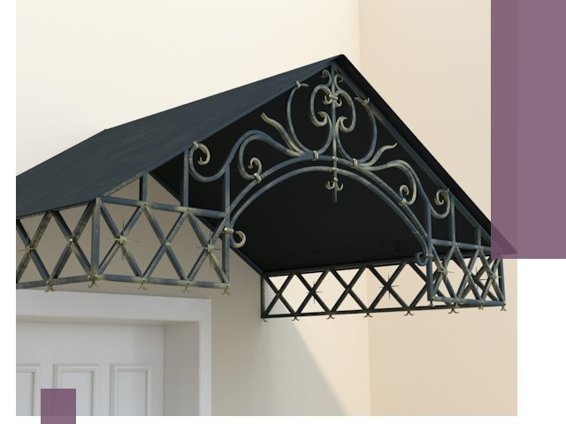 Двускатные металлические козырьки под ключ в Березниках